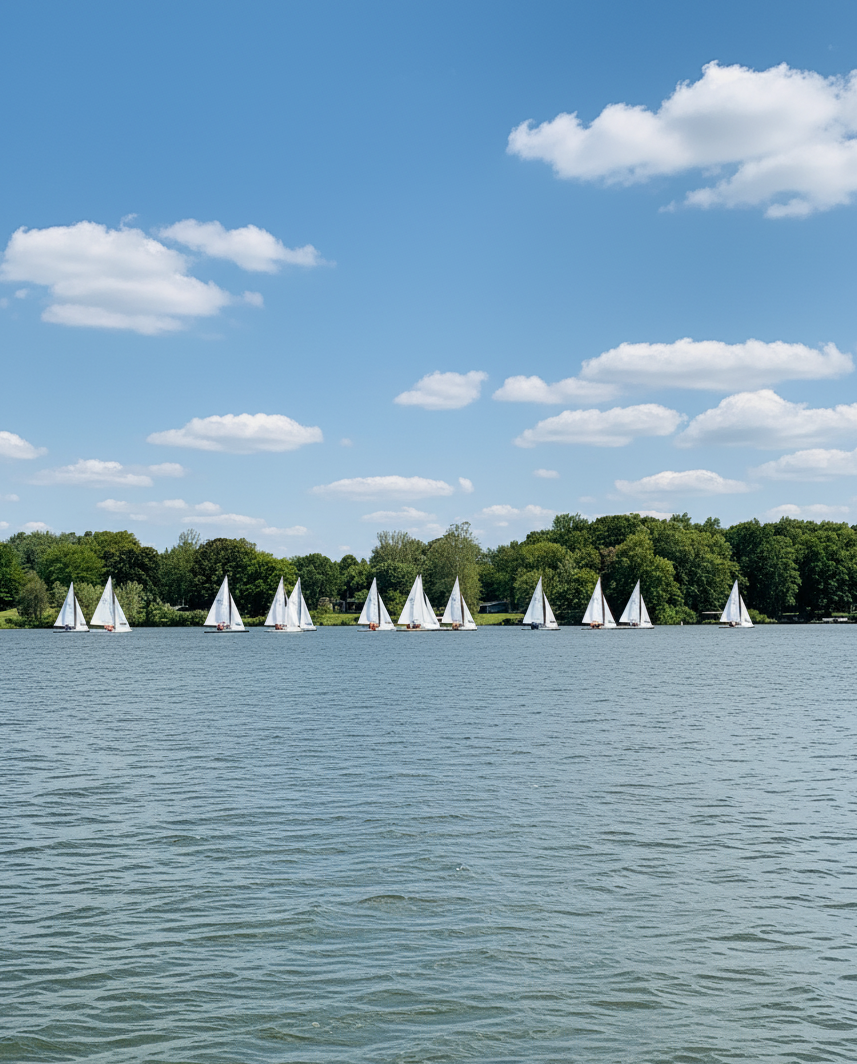 Sailboat races on Lake Mattoon